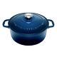 28cm/6.1l New Premium Quality Cast Iron Chasseur Round French Oven Licorice Blue