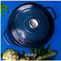 28CM/6.1L New Premium Quality Cast Iron Chasseur Round French Oven Licorice Blue