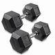 45 Lb Pair Rubber Coated Hex Dumbbell Set, 90 Pounds Total