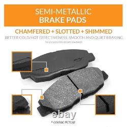 Coated Disc Brake Rotors And Semi-Metallic Pad Front Rear Kit For Subaru Impreza