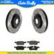 Front Drill Slot Disc Brake Rotor Ceramic Pad Kit For Land Rover Discovery Sport