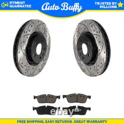 Front Drill Slot Disc Brake Rotor Ceramic Pad Kit For Land Rover Discovery Sport