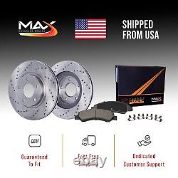 Front Drilled Brake Rotors + Pads for Lexus ES300h ES350 Toyota Camry Avalon