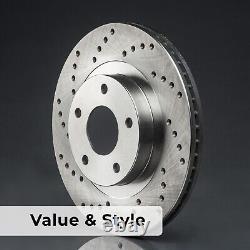 Front Drilled Brake Rotors + Pads for Lexus ES300h ES350 Toyota Camry Avalon