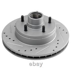 Front Performance Drilled Slotted & Coated Disc Brake Rotor Pair for GM