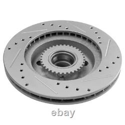 Front Performance Drilled Slotted & Coated Disc Brake Rotor Pair for GM