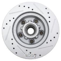 Front Performance Drilled Slotted G-Coated Disc Brake Rotor Pair New