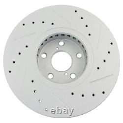 Front Performance Drilled Slotted G-Coated Disc Brake Rotor Pair New
