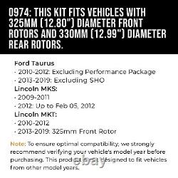 Front & Rear Brake Rotors + Ceramic Pads for Ford Explorer Flex Taurus MKT