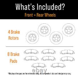Front & Rear Brake Rotors + Ceramic Pads for Hyundai Santa Fe Kia Sorento