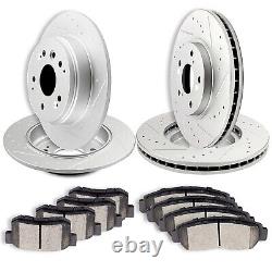 Front Rear Ceramic Pads And Brake Rotors Disc Slotted For 2004-2008 Acura TL