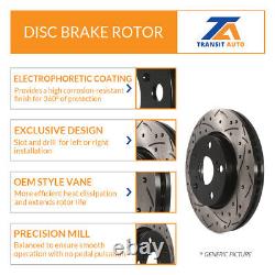 Front Rear Coated Drill Slot Disc Brake Rotor Ceramic Pad Kit For Subaru Impreza