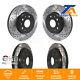 Front Rear Coated Drilled Slotted Disc Brake Rotors Kit For Cadillac Cts