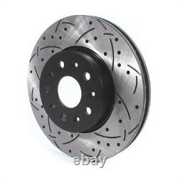 Front Rear Coated Drilled Slotted Disc Brake Rotors Kit For Cadillac CTS