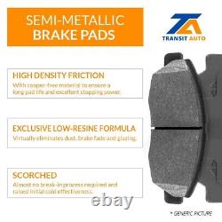 Front Rear Drill Slot Disc Brake Rotors Semi-Metallic Pad Kit For Subaru Outback
