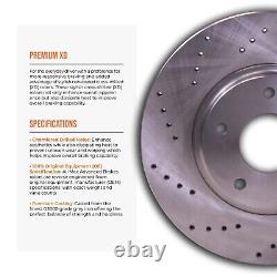 Front & Rear Drilled Brake Rotors + Pads for 2012-2015 VW Passat