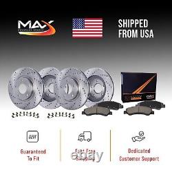 Front & Rear Drilled Brake Rotors + Pads for 2014 2015 2016-2021 Jeep Cherokee