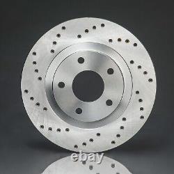 Front & Rear Drilled Brake Rotors + Pads for Chevy Equinox Malibu GMC Terrain