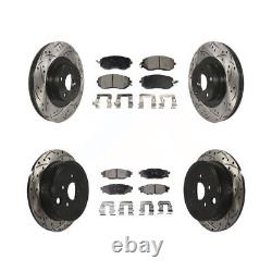 Front Rear Drilled Slot Brake Rotors Ceramic Pad Kit For Subaru Outback Forester