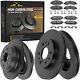 Front Rear High Carbon Steel Brake Rotors + Brake Pads For Chevy Silverado 14-20