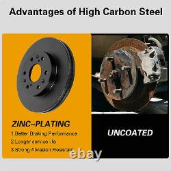 Front Rear HIGH CARBON Steel Brake Rotors +Carbon Brake Pads for Chevy Silverado