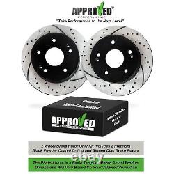 Front Set Premium Drilled and Slotted Disc Brake Rotors (Brake Rotor Only Set)