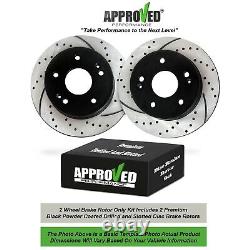 Front Set Premium Drilled and Slotted Disc Brake Rotors (Brake Rotors Only)
