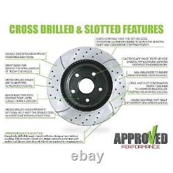 Front Set Premium Drilled and Slotted Disc Brake Rotors (Brake Rotors Only)
