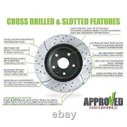 Front and Rear Set Premium Drilled & Slotted Disc Brake Rotors (Rotor Only Set)