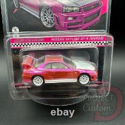 Hot Wheels Nissan Skysline GT-R BNR34 Pink Chrome RLC Exclusive Premium