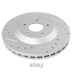 Performance Brake Rotor Drilled Slotted Coated Front Pair for Corvette