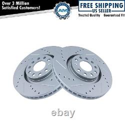 Performance Brake Rotor Drilled Slotted Front G-Coated Pair for Audi