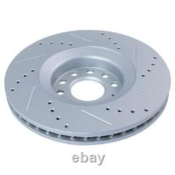 Performance Brake Rotor Drilled Slotted Front G-Coated Pair for Audi
