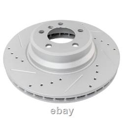 Performance Brake Rotor Drilled Slotted Front G-Coated Pair for BMW