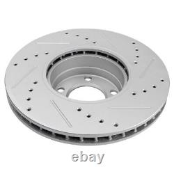 Performance Brake Rotor Drilled Slotted G-Coated Front Pair for BMW