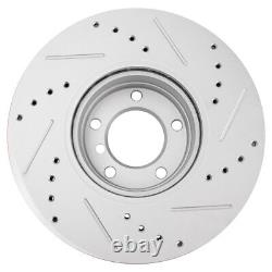 Performance Brake Rotor Drilled Slotted G-Coated Front Pair for BMW