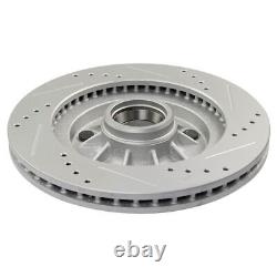 Performance Brake Rotor Drilled Slotted G-Coated Front Pair for Ford
