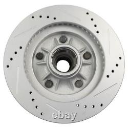 Performance Brake Rotor Drilled Slotted G-Coated Front Pair for Ford