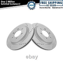 Performance Rear Drilled Slotted Coated Brake Rotor Set for Ford Lincoln