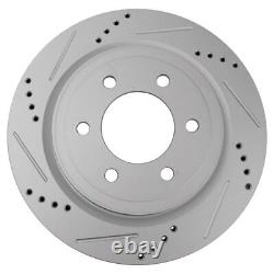 Performance Rear Drilled Slotted Coated Brake Rotor Set for Ford Lincoln