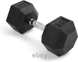 Premium Cast Iron Rubber Hex Dumbbells in Singles or Set Available from 3 LB