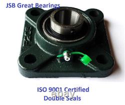 (Qty. 10) UCF207-20 square flange bearings double seal four bolts 1-1/4 UCF207