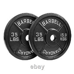 Steel Olympic Plates 35LB Pair Premium Coated 2x 35lbs. Weights for 2in Bars