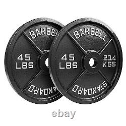 Steel Olympic Plates 45LB Pair Premium Coated 2x 45lbs. Weights for 2in Bars