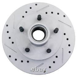 TRQ Performance Drilled Slotted Front Coated Brake Rotor Pair for Chevy S10