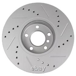 TRQ Performance Front Drilled Slotted Coated Brake Rotor Set for BMW X5 X6